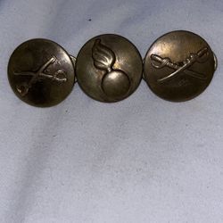 3 vintage brass us army collar Disk 