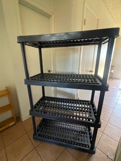 Black Plastic 4-tier Storage Shelf