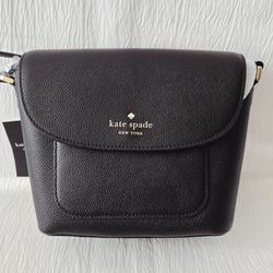 Kate Spade Elsie Pebbled Leather médium  Crossbody Black