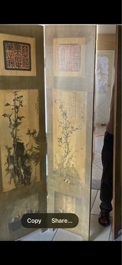 Asian bamboo vintage folding wall