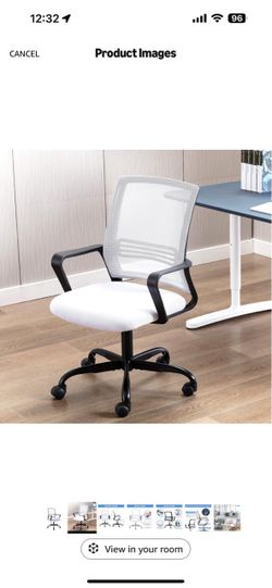White Mesh Office Chair with Armrests