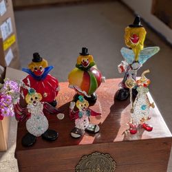 Glass Clowns Set Of Six