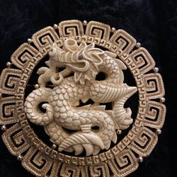 Iconic Hattie Carnegie ivory color dragon brooch/pendant