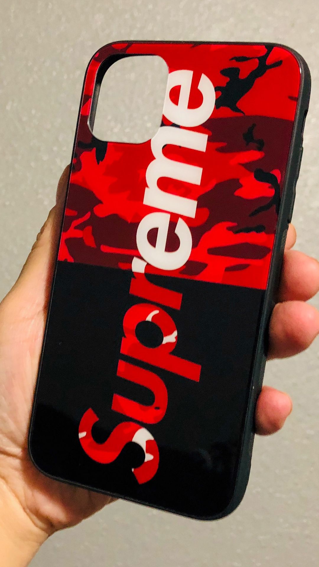 Brand new in package iphone 11 REGULAR 6.1 case cover rubber tempered glass SUPREME CAMO case