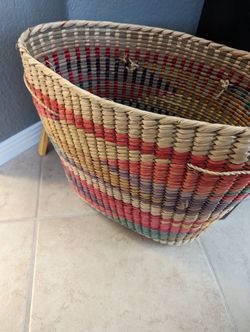 Tall Mexican Vintage Basket 