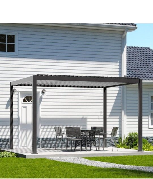 10 X 13 Ft. Metal Pergola With Adjustable Roof