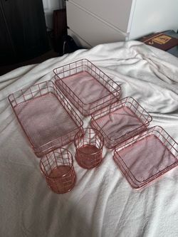 Rose Gold Metal Baskets