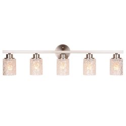 ALICE HOUSE 37" Vanity Lights, 5 Light Wall Sconce Lighting, Brushed Nickel Bathroom Lights Over Mirror, Bathroom Lighting, ETL Listed, AL9082-W5