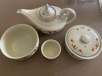 Hall Autumn Leaf Ceramic Tea Set