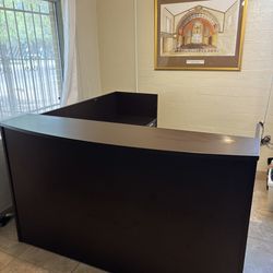 3 L shaped ebony desks