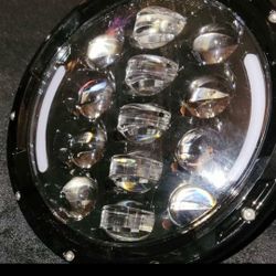 DOT 7 inch Motorcycle LED 12-volt Headlight Hi-Lo Beam Black NEW