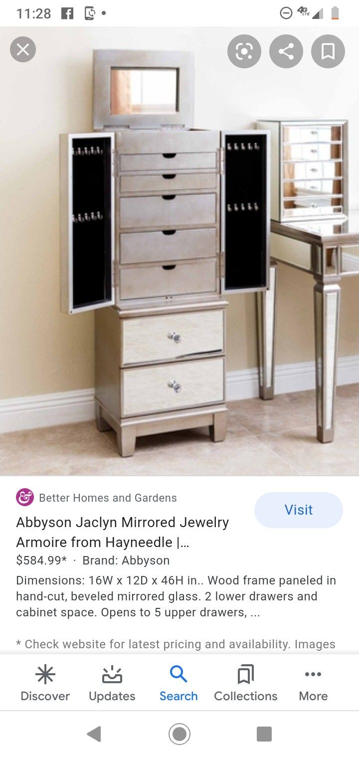 Mirror jewelry armoire