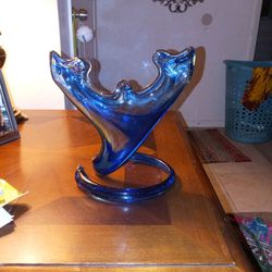 Blown Glass Art Deco Vase