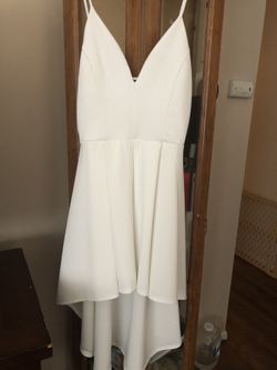 White high low dress with shorts