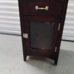 Glass Door End Table/ Night Stand 