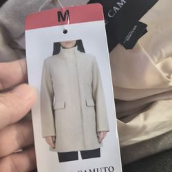 New!! Vince Camuto Women's Full Zip Jacket, Cream, Medium