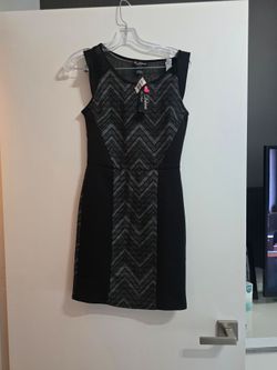 Delirious Black Chevron Panel Sleeveless Dress size small