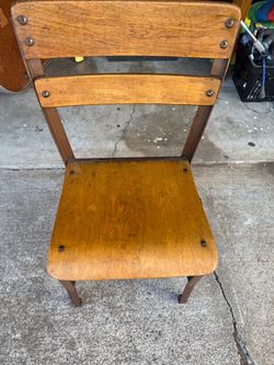 Vintage Industrial Steel & Bentwood School Chair - Heavy Duty Retro Utility Desk Chair