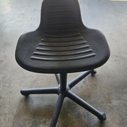  Polyurethane Sit Stand Chair with Black Nylon Base,  Adjustable Height, Black