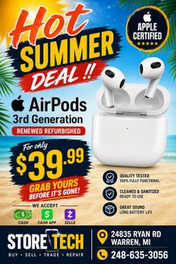 Apple AirPods 3rd Generation Renewed
