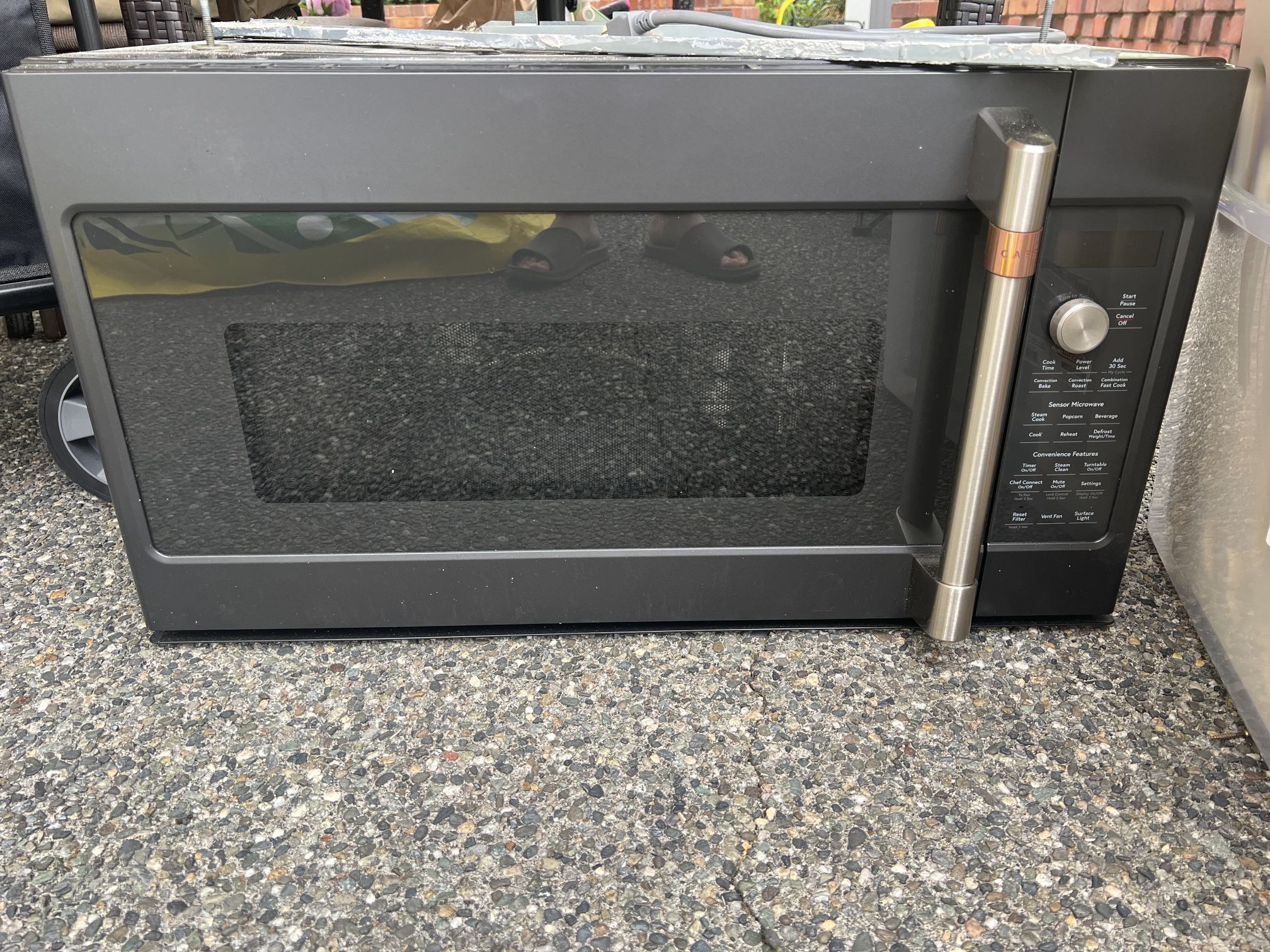 GE Café 1.7 CU. Ft Over Range Microwave Oven Great Condition