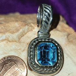 Aquamarine Silver Pendant 