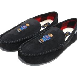 Polo Ralph Lauren Mens Polo Declan Bear SlipperLoafer, Black Size 10 