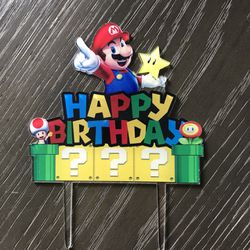 Mario Bros Birthday Cake Topper 