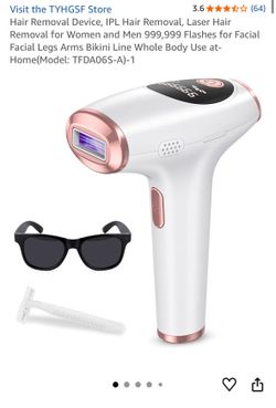 New Hair Removal Device, IPL Hair Removal, Laser Hair Removal for Women and Men 999,999 Flashes for Facial Facial Legs Arms Bikini Line Whole Body Use