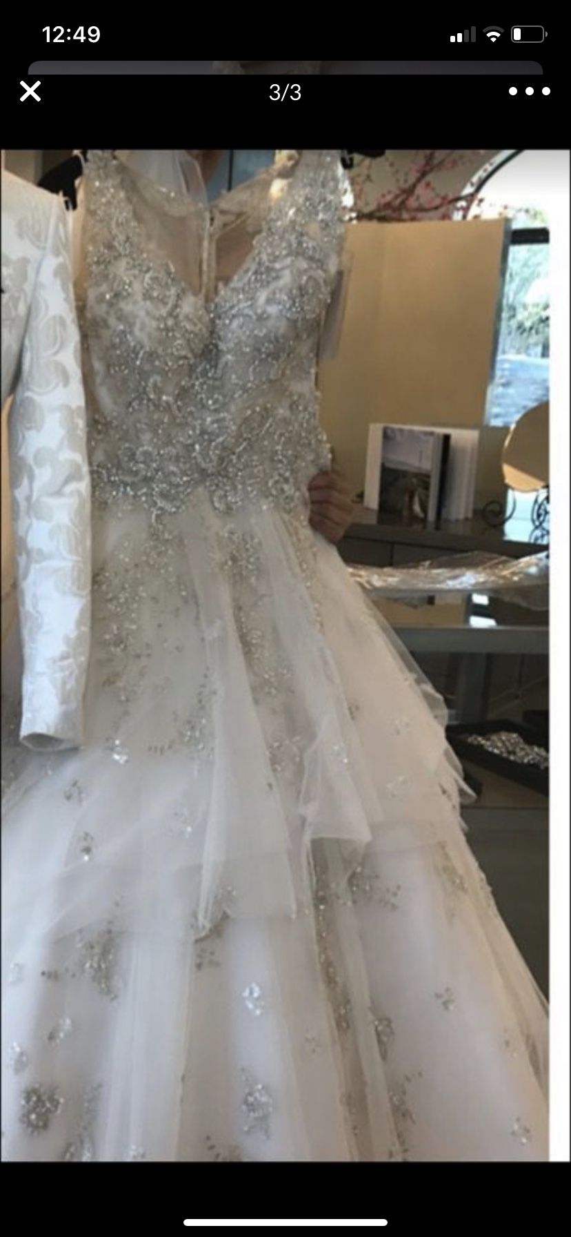 Beautiful beaded swavorski crystals all over wedding dress