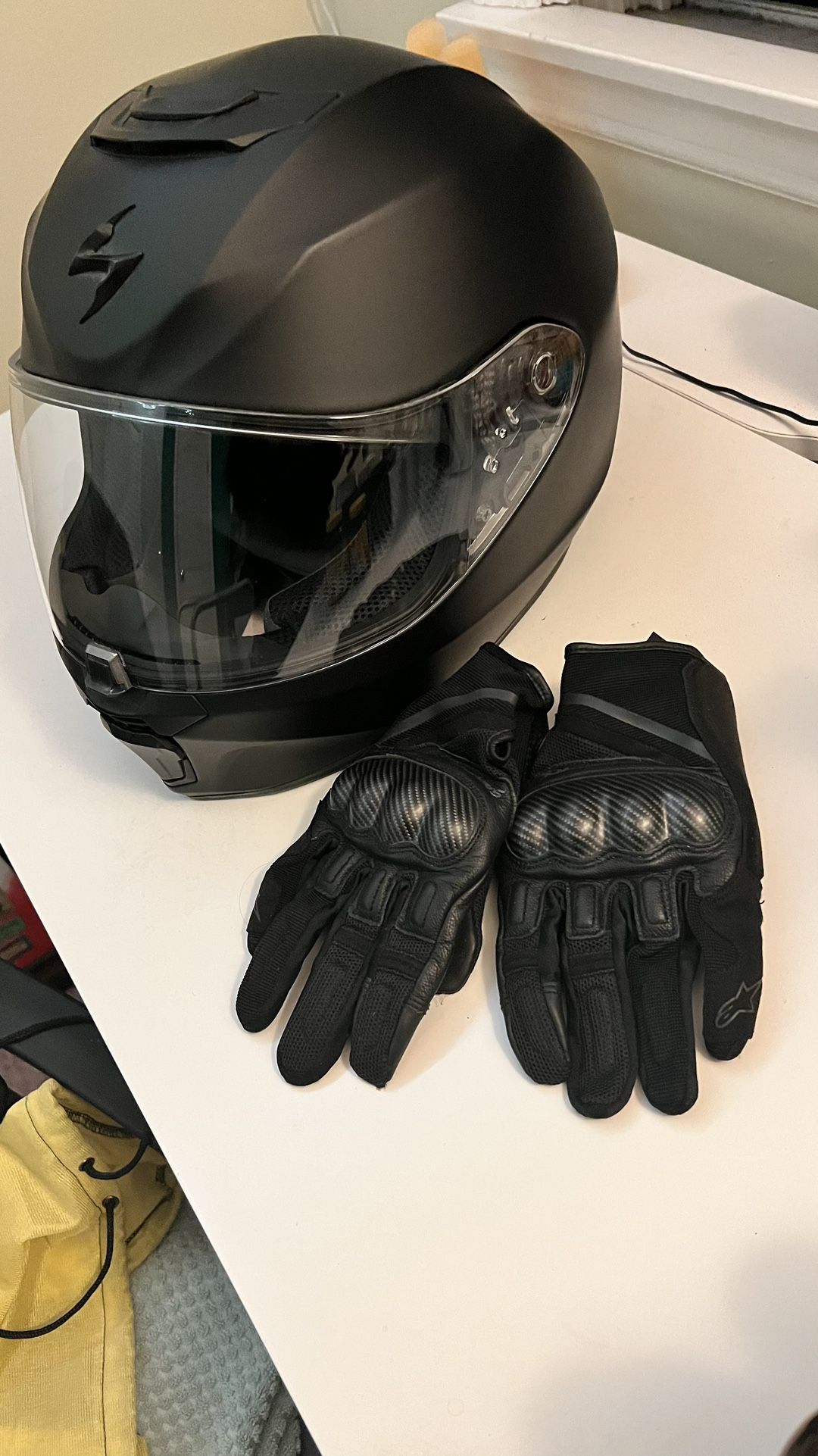 Motorcycle Helmet And Gloves