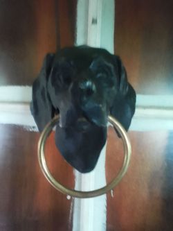 Dog head door knocker
