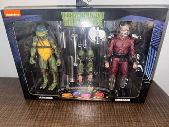 NECA teenage mutant ninja turtles 2 pack Leonardo shredder