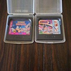 SEGA SONIC THE HEDGEHOG TRIPLE TROUBLE & SONIC THE HEDGEHOG 2 compatible for  GAMEGEAR