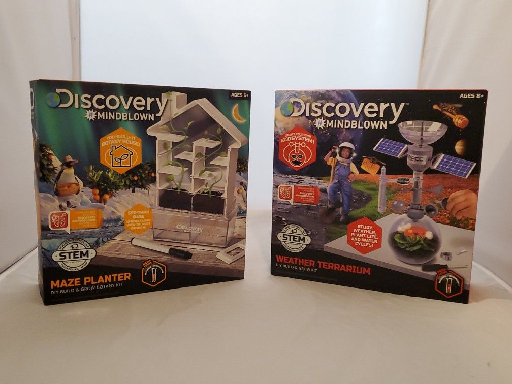 Lot of 2 Discovery Kids Weather Terrarium / Maze Planter DIY Build & Grow Botany