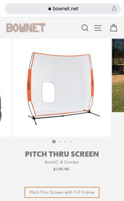 Bownet Softball Pitching Soft Toss Screen Portable Pitch Thru Screen 7x7 Travel Softball