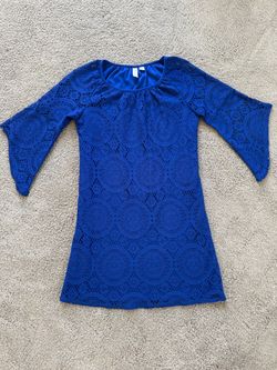 Tacera Boho Blue Mini Dress