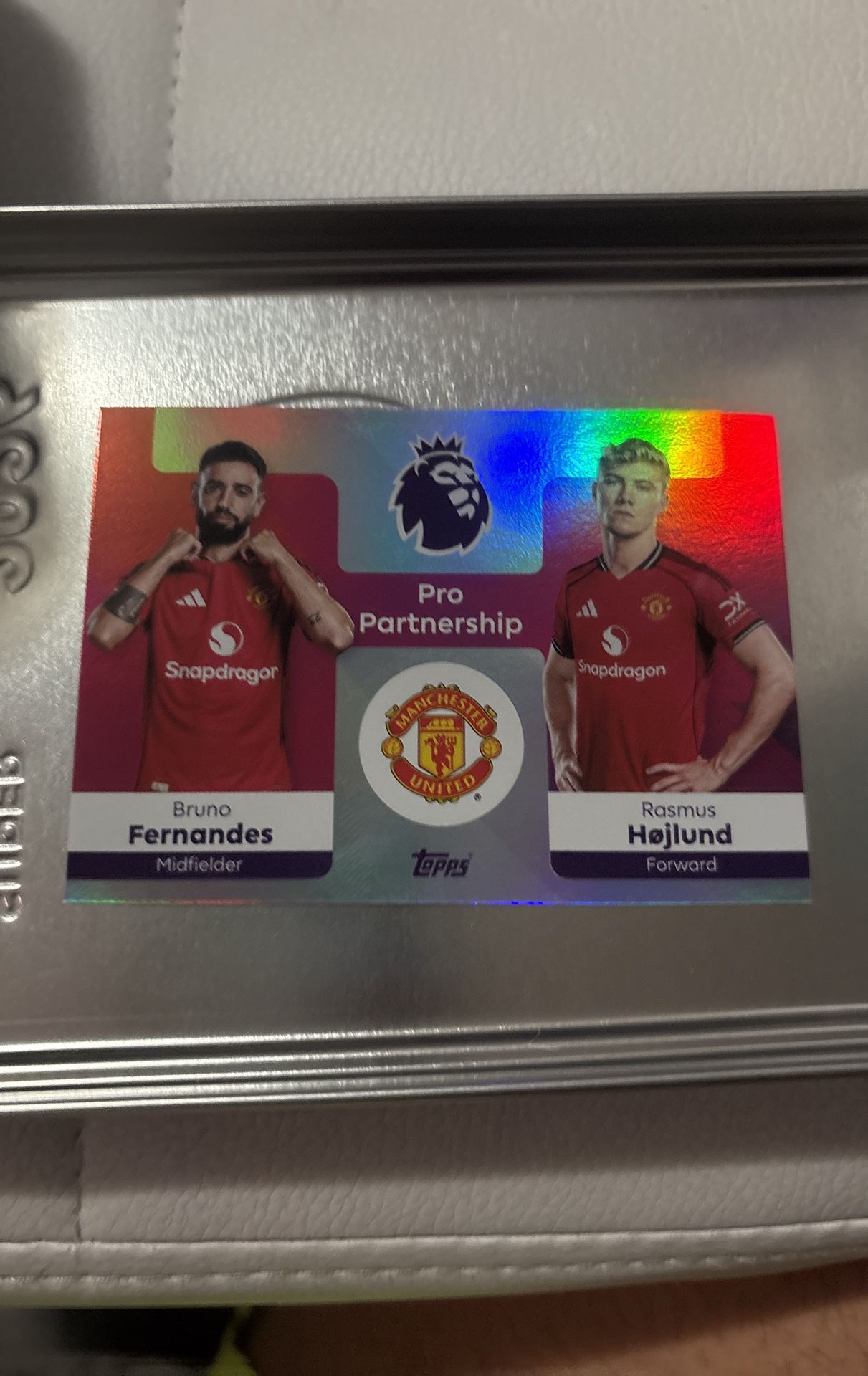2025-26 Topps Epl Pro Partnership Bruno Fernandes / Hojlund Orange /25