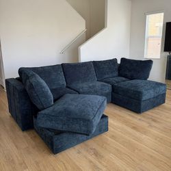 Floor Model/Return Lovesac Midnight Navy Corded Velvet Sactional - 🚚 FREE SHIPPING 