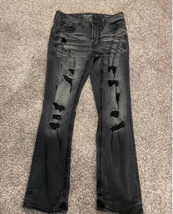 Buckle Salvage Distressed Black Bootcut Jeans
