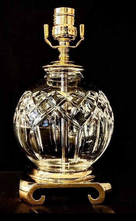 Waterford Lismore Large Globe Style Fine Cut Crystal Lamp - Absolutely Mint!