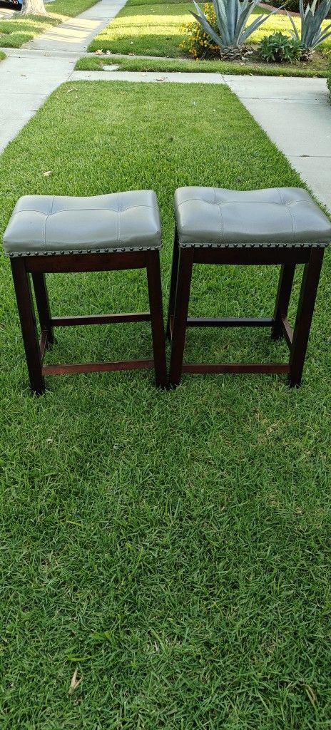 Two (2) 24"Tall High Stools With Soft Foam