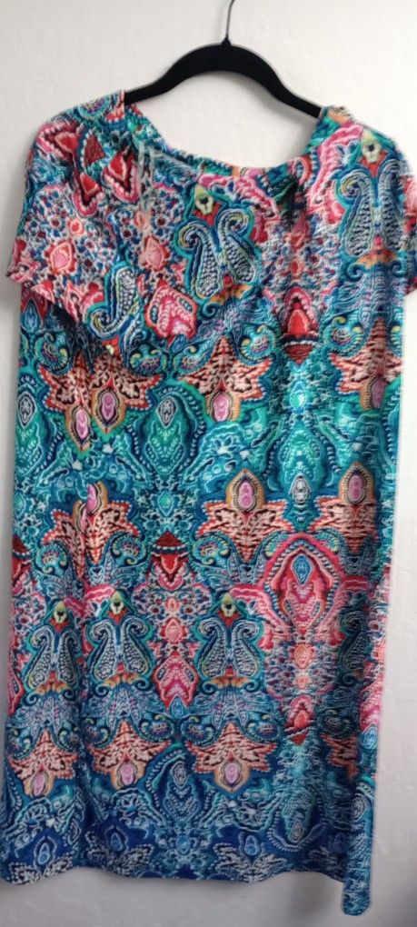 Women's Colorful Tunic Top Dress Xl
