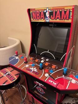NBA Jam arcade game and stool