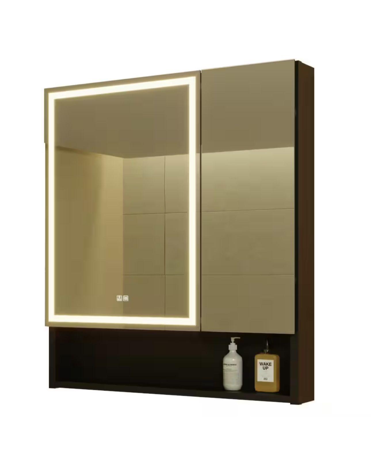 30 in. W x 34 in. H Large Rectangular LED Lighted Bathroom Wall Mount Medicine Cabinet with Mirror, Socket and USB