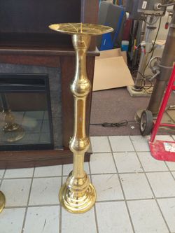 Solid brass tall candle stick