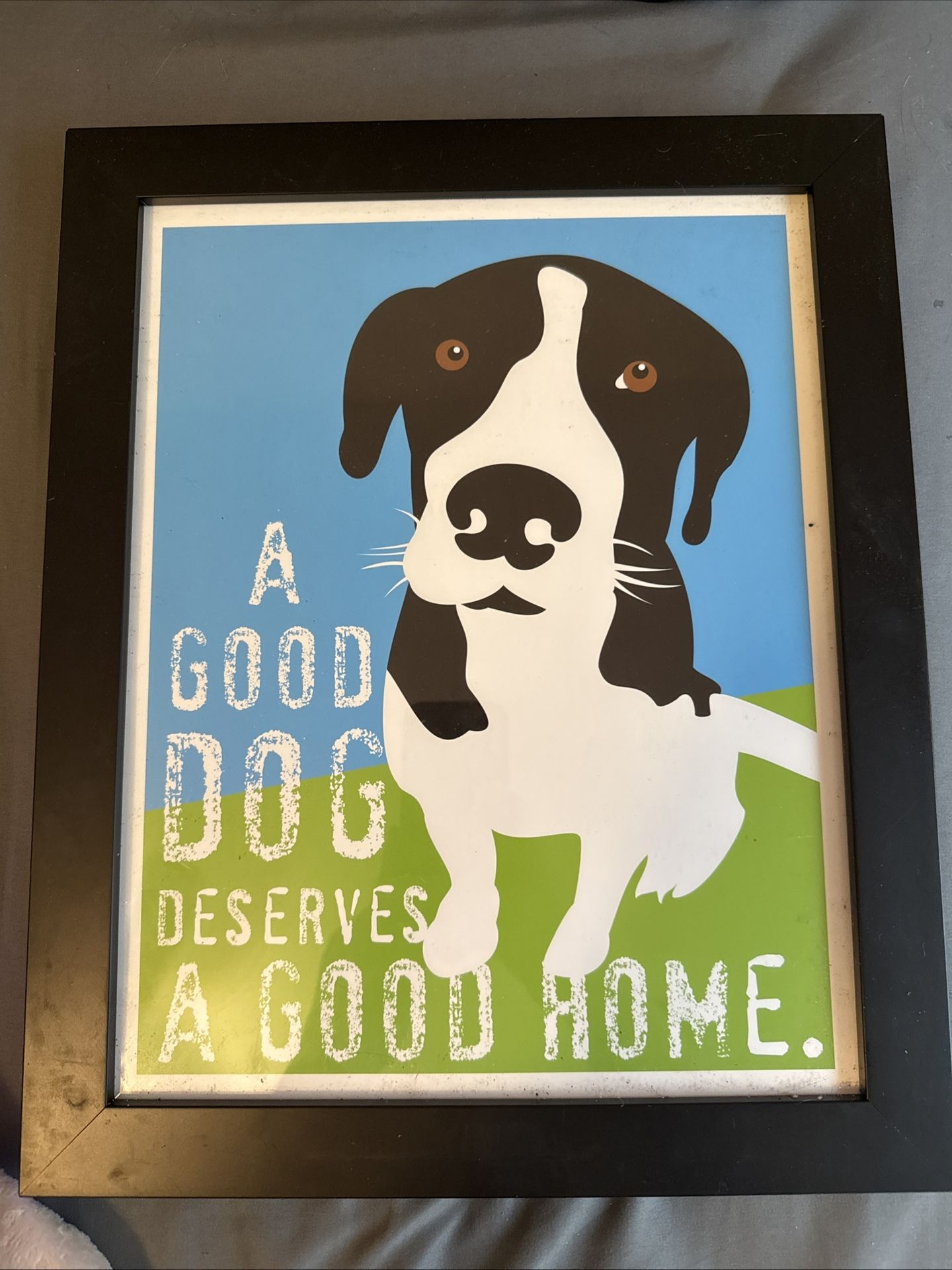 Framed A Good Dog Deserves A Good Home Dog Print Cute Animal Artwork Wall Art