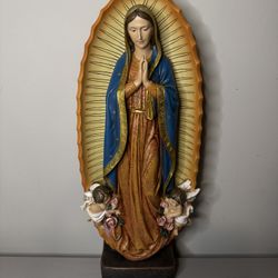 Our Lady Virgen De Guadalupe Resin Statue, 23 1/2 Inches Tall