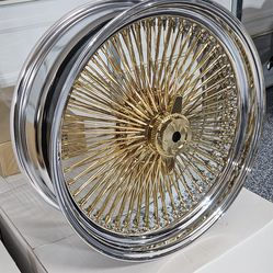 22x8 gold and chrome wire wheels