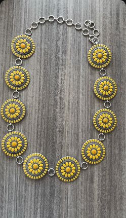Yellow Concho Chain Belt